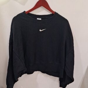 Nike Women's Black Cropped Hoodie